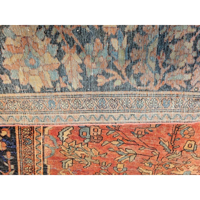 Mid 19th Century Persian Farahan Rug, Hand-Knotted Wool, Floral Medallion Pattern, Red & Blue, 8x12 For Sale - Image 9 of 18