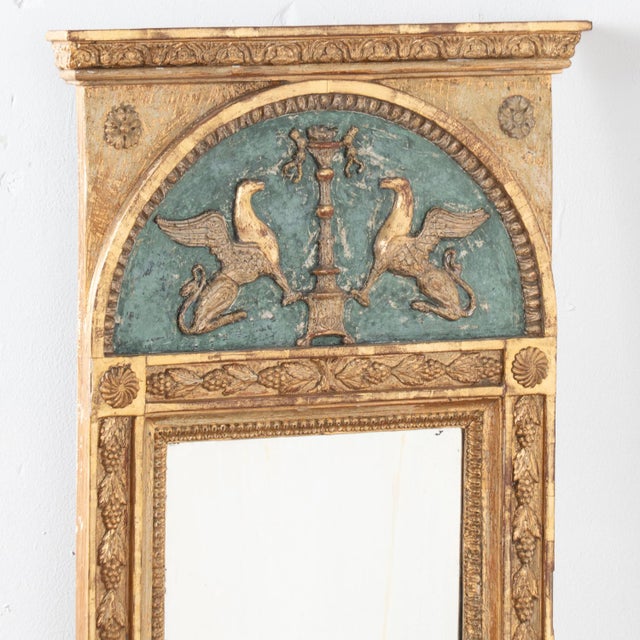 Neoclassical Early 19th Century Swedish Gold Gilt Trumeau Mirror For Sale - Image 3 of 13