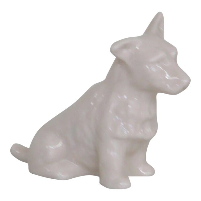 Belleek Ireland Porcelain White Dog Figurine Scottish Terrier For Sale