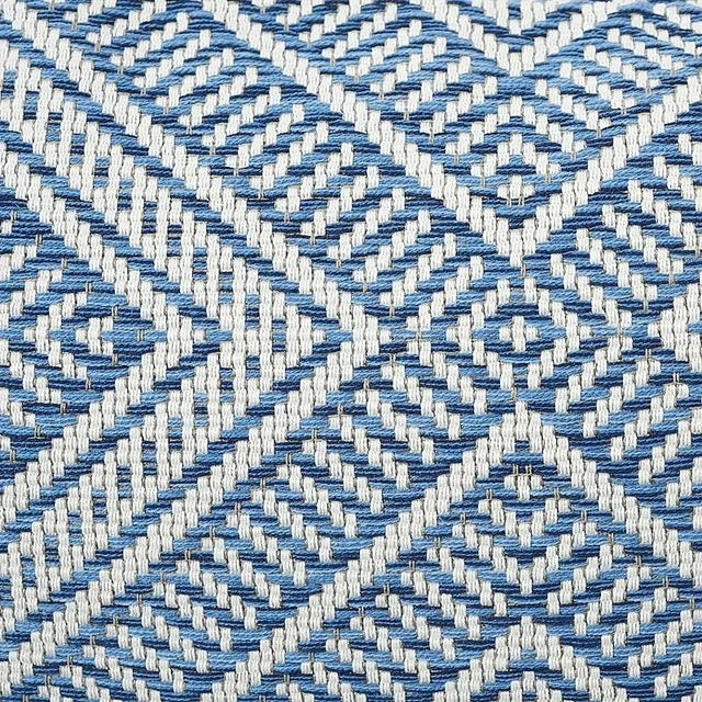 Tribal Schumacher Tortola Indoor & Outdoor 20" Pillow in Marine For Sale - Image 3 of 5