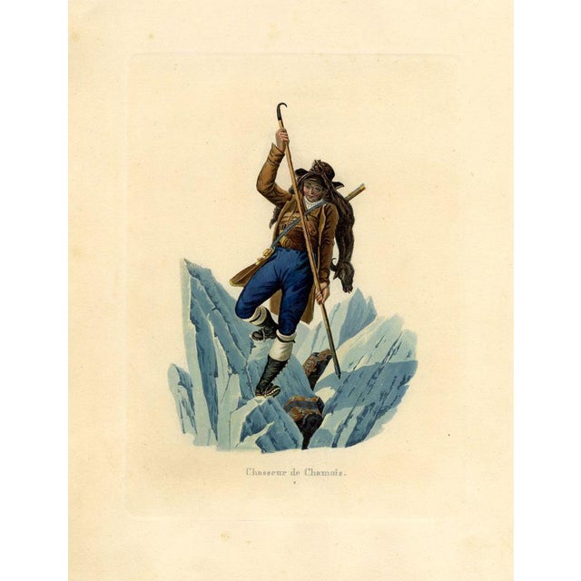 Gabriel Lory Fils, Chasseur de Chamois (Hunter), Switzerland, 1820s, Aquatint Print For Sale - Image 4 of 4