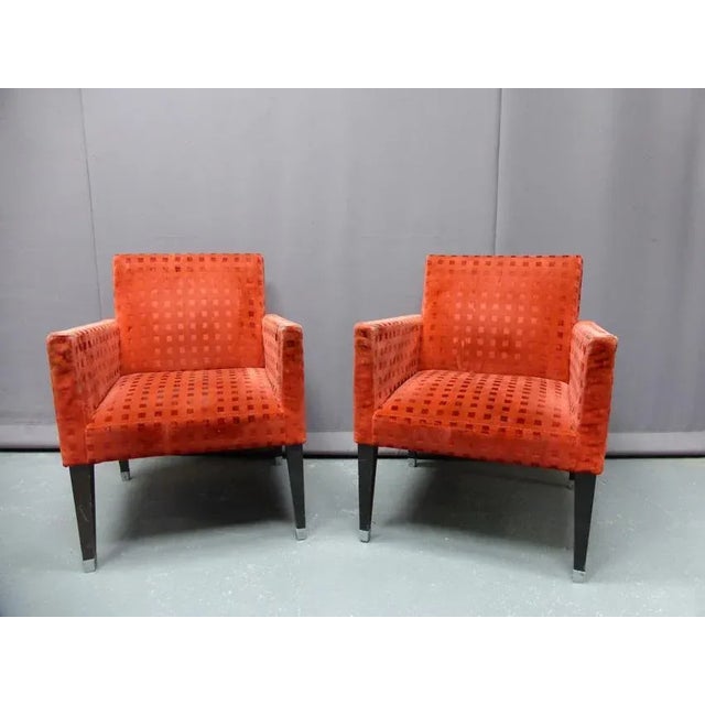 Antique Velvet Armchairs, Set of 2 For Sale - Image 6 of 6