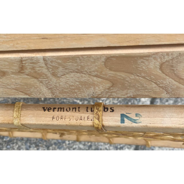 Mid 20th Century Vermont Tubbs Caned Snowshoe Fire Log Wood Holder For Sale - Image 10 of 12