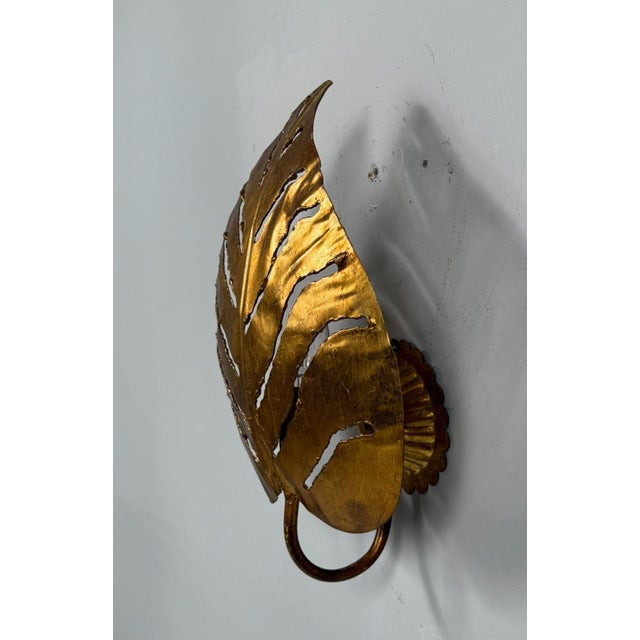 Monstera Leaf Lamp in the style of Maison Jansen, France, 1980s For Sale - Image 4 of 14