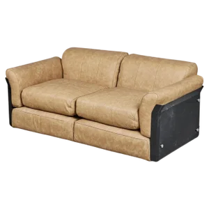 Italian Leather Sofa by Vittorio Introini for Saporiti, 1970s