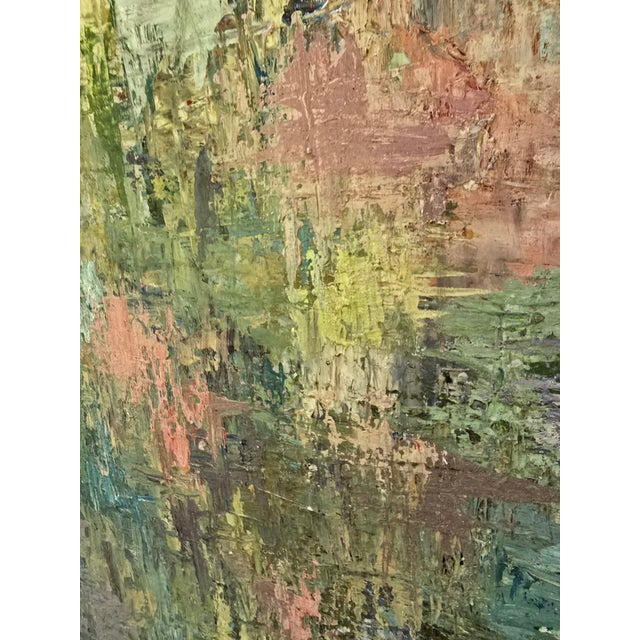 Mid-Century Modern 1950s Mid Century Modern Impressionist Abstract Signed Painting For Sale - Image 3 of 10