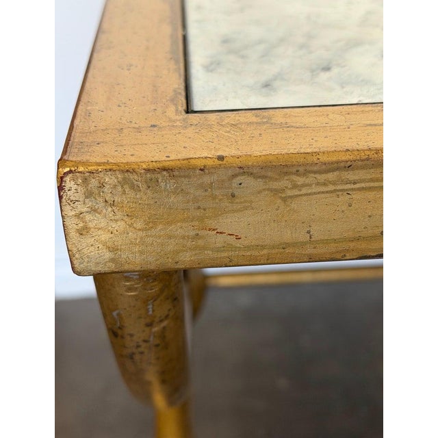 Curule Gilt Iron Coffee Table With Antiqued Mirror Top by Miamar Home For Sale - Image 12 of 14