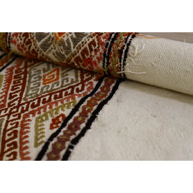 1970s Scandinavian Cream Ethnic Kilim Rug For Sale - Image 11 of 13