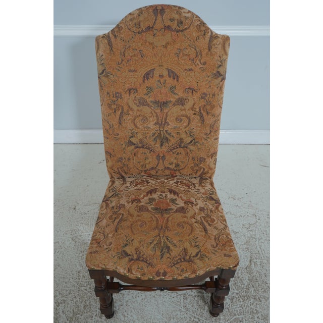 Age: Approx: 20 Years Old Details: Jacobean Style Light Factory Distressed Mahogany High Quality Construction Tapestry...