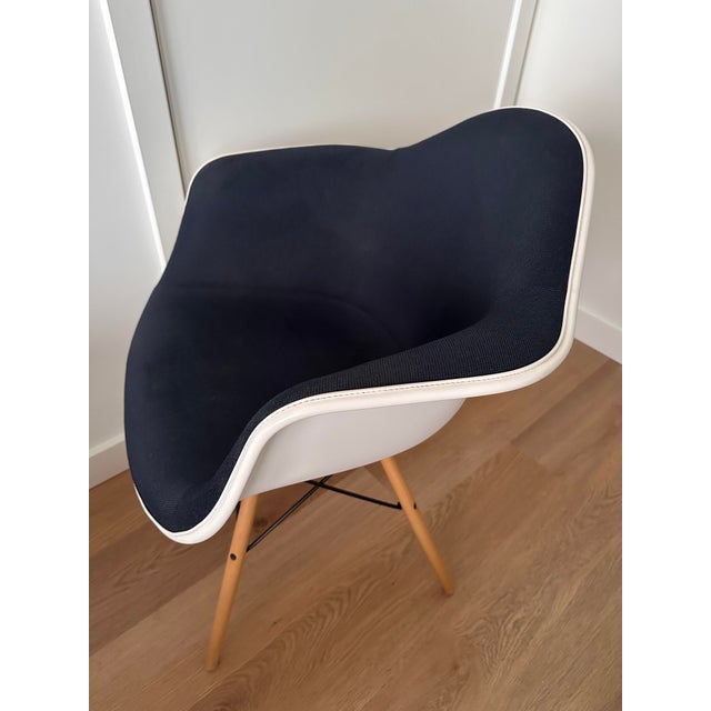 Eames Upholstered Armchair With Dowel Base For Sale - Image 16 of 17