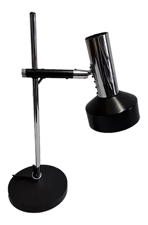 Black Metal & Chrome Adjustable Desk Lamp, 1960s
