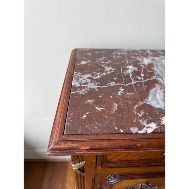 Late 19th Century Pair of 19th Century Mahogany Marble-Top Side Tables For Sale - Image 5 of 6