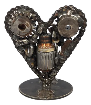 Sculpture Heart in Iron & Metal & Steel by Simon Saronni