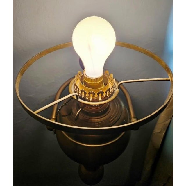 C Gray Chandlers 1882 Scotland Green Cased Glass Brass Gimble Wall Mount Lamp For Sale - Image 16 of 18