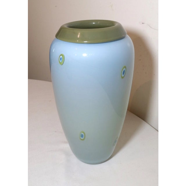 Tall Large Hand Blown "Lost Angel" 01 Joel O'Dorisio Studio Art Glass Ombre Vase For Sale - Image 10 of 12