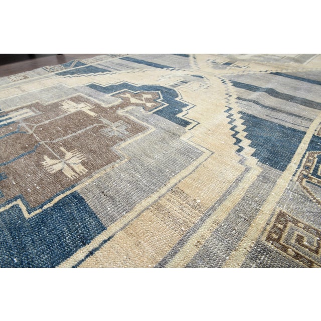 1970s Vintage Turkish Handmade Wool Cotton Green Runner Rug For Sale In San Francisco - Image 6 of 11