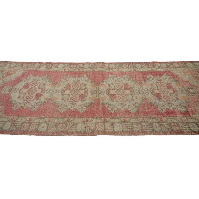 Vintage Distressed Turkish Runner- 3′ × 9′ For Sale - Image 4 of 7