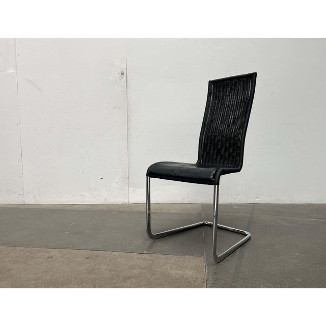 Jean Prouvé German B25 Black Cantilever Chair with Leather Cushion from Tecta by Tecta and Jean Prouve For Sale - Image 4 of 18