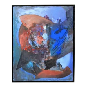 Vintage Abstract Acrylic on Canvas by Florian Depenthal