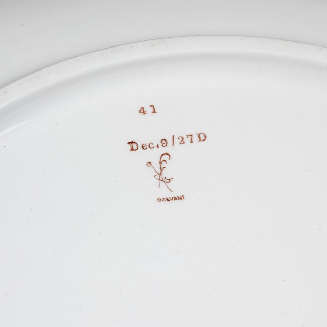 Earthenware Dish with Futuristic Stambecco Decoration by Galvani, 1930s For Sale - Image 4 of 5