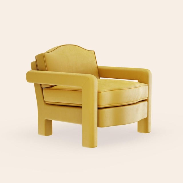 Textile Daffodil Velvet Elio Lounge Chair by Ceraudo For Sale - Image 7 of 7