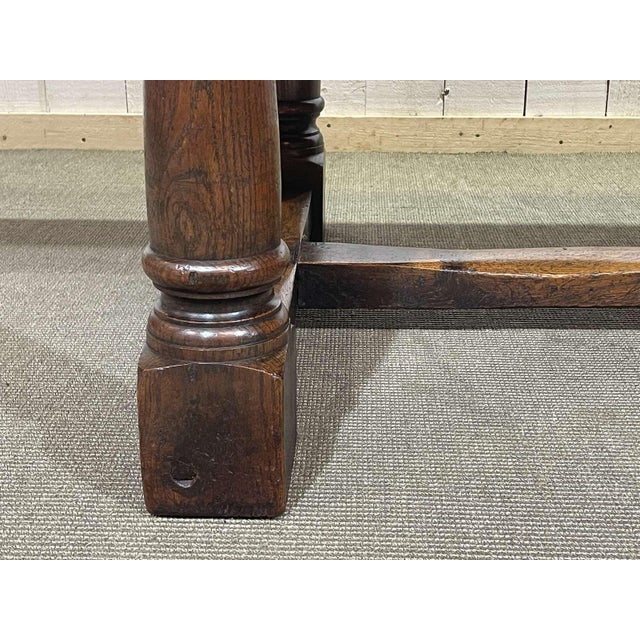 Antique Table in Elm and Oak with Extensions and Chairs, Set of 9 For Sale - Image 6 of 18