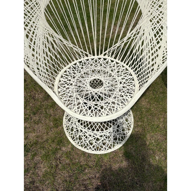 White Mid Century Russel Woodward Spun Fiberglass Peacock Chairs - A Pair For Sale - Image 8 of 8