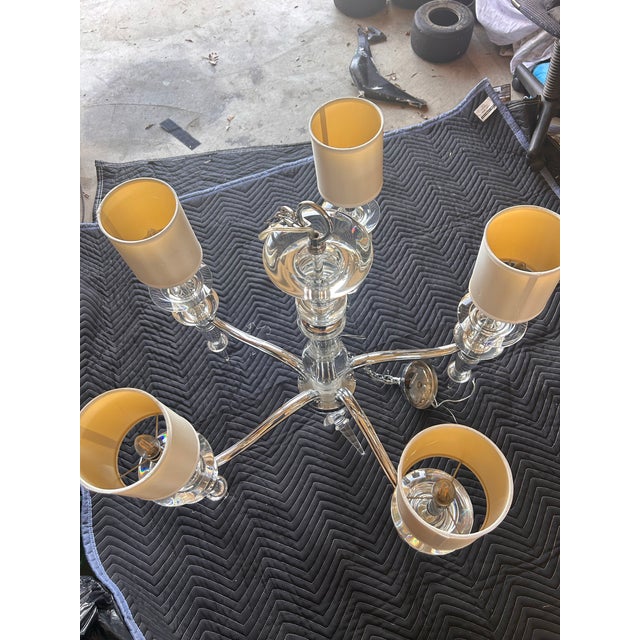 Glass Kingswell 5 Light Chandelier & Two Wall Sconces For Sale - Image 7 of 7