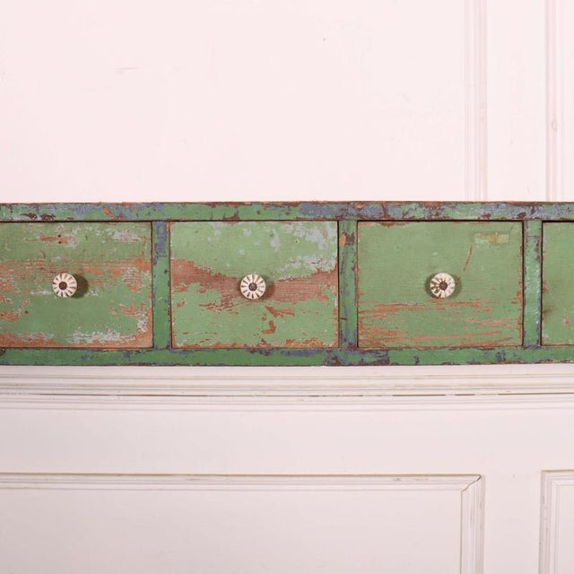 English Wall Hanging Bank of Drawers, 1890s For Sale - Image 4 of 9