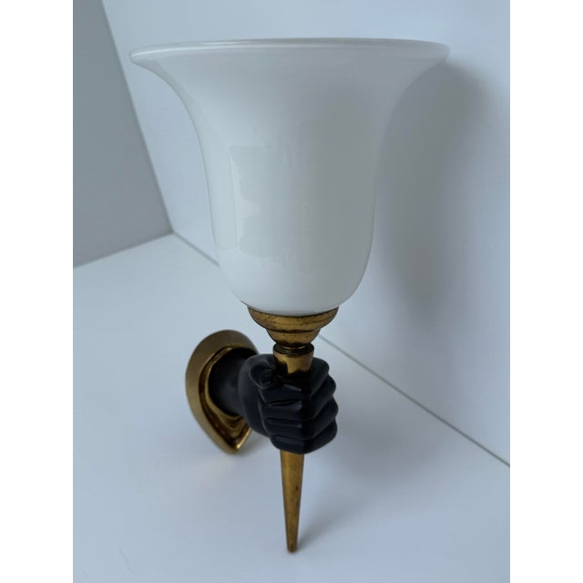 Nubian Hand Wall Sconce by John Devoluy For Sale - Image 4 of 10