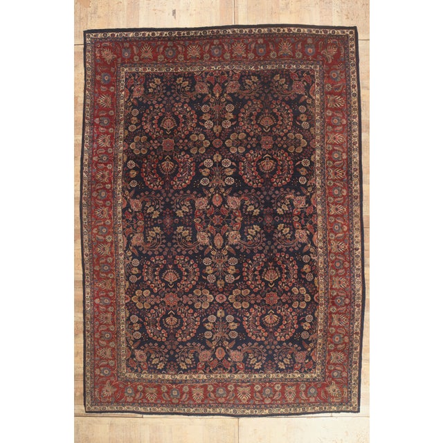 Antique Persian Sarouk Rug, 11'11 X 16'09 For Sale - Image 10 of 10