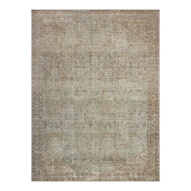 Amber Lewis x Loloi Cambria Aqua / Natural 2'-6" x 9'-6" Runner Rug For Sale
