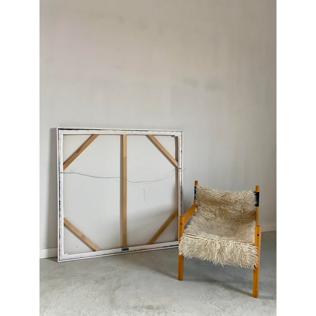 49" Minimalist Organic Modern Gold Foil Grid Painting For Sale - Image 17 of 17