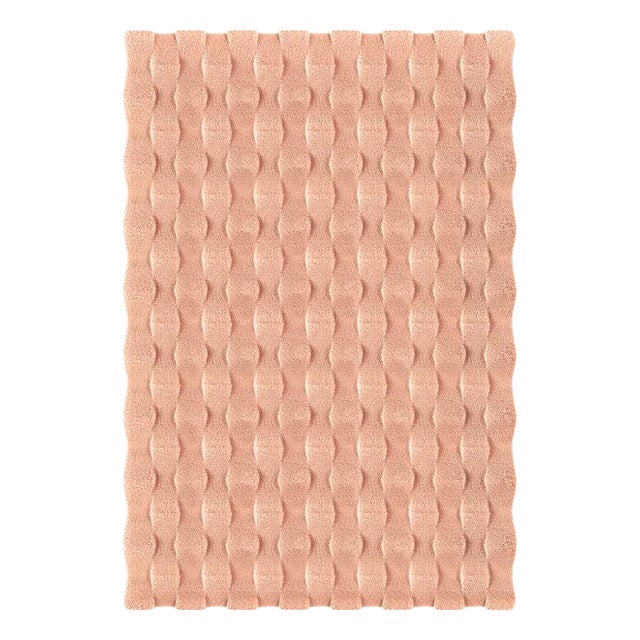 Rose Rectangle Textured Rug from Marqqa For Sale