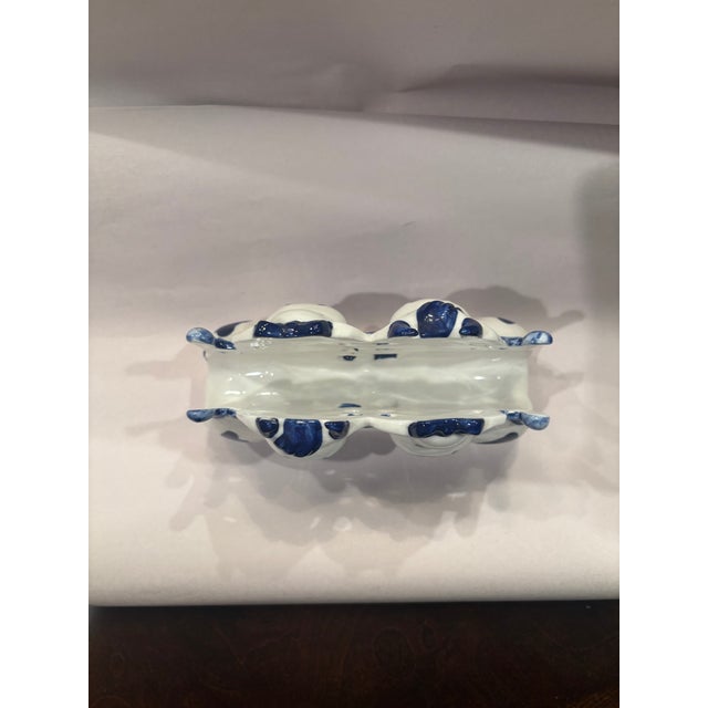 Delft Vintage Delft Blue Hand-Painted Cow Couple Napkin Holder — Made in Holland For Sale - Image 4 of 5