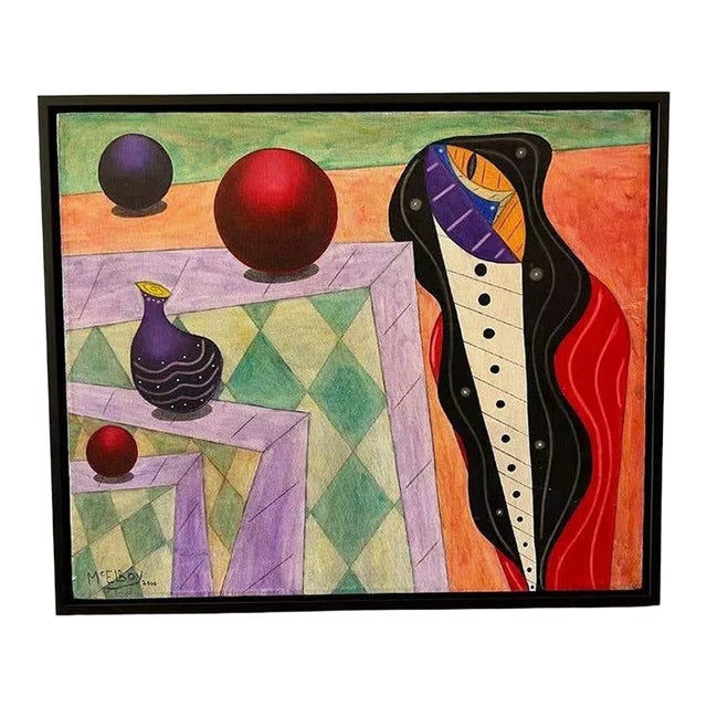 Abstract Oil on Canvas by McElroy For Sale