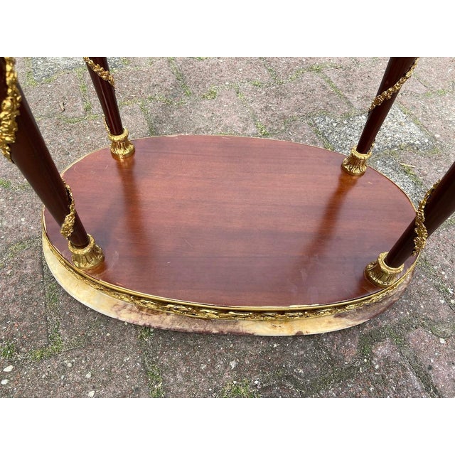 1970 French Louis XVI Mahogany Marble Side Table For Sale - Image 11 of 12
