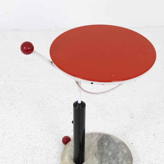 Metal and Marble Coffee Table with Wheels, 1970s For Sale - Image 9 of 11