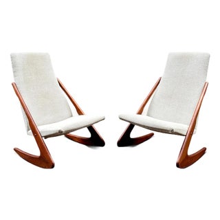 Boomerang Model Danish Armchairs by Mogens Kold, Set of 2 For Sale