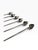 An elegant and charming set of six (6) vintage mid-century modern cocktail or iced tea sipper straw spoons. Expertly...