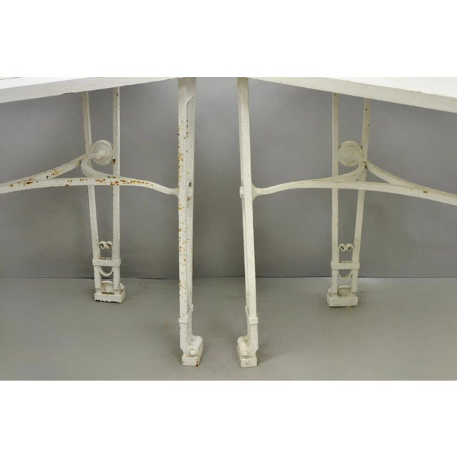 Antique Gothic Renaissance Wrought Iron Stretcher Base Potting Side Table (B) For Sale - Image 16 of 17