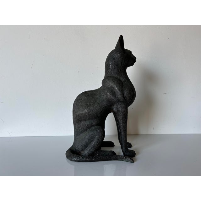 Vintage Egyptian Bronze Cat Sculpture Chairish
