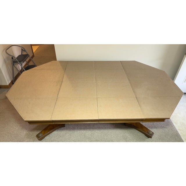 Weiman 1960s Weiman Sunburst Octagonal Dining Table and Cane-Back Chairs For Sale - Image 4 of 12
