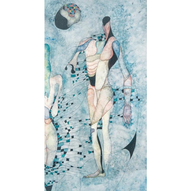 Ermanno Metelerkamp, Nude, Figures of the Forest, 1974, Watercolor and Ink on Paper, Framed For Sale - Image 11 of 14