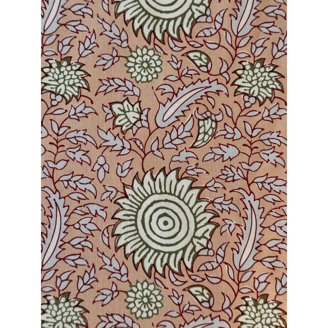 Traditional Pierre Frey Semi Kalamkar in Petrole 2 6/8 Yards Cotton Fabric For Sale - Image 3 of 5