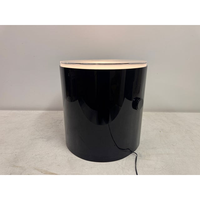 Illuminated Acrylic Drum Table by Karl Springer, 1980s For Sale - Image 10 of 12