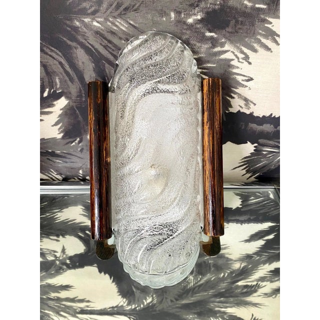 Barovier & Toso Murano Glass Sconces with Wood Frame, Italy 1950 - A Pair For Sale In Miami - Image 6 of 13