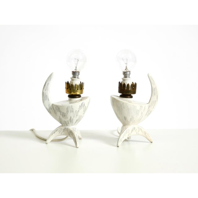 Green Mid-Century Modern Italian Hand-Painted Ceramic Table Lamps, 1950s, Set of 2 For Sale - Image 8 of 18