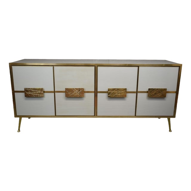 Sideboard with White Murano Glass from Justfurnituress SRL For Sale