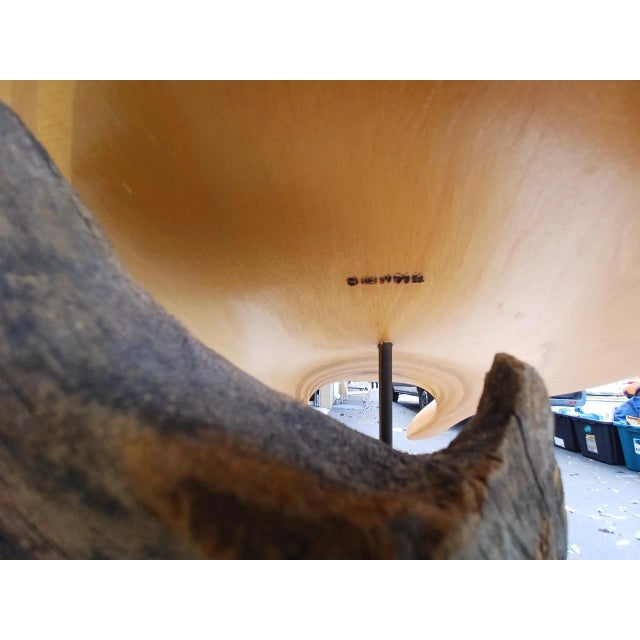 Vintage Wooden Manta Ray Sculpture on Wooden Stand | Chairish